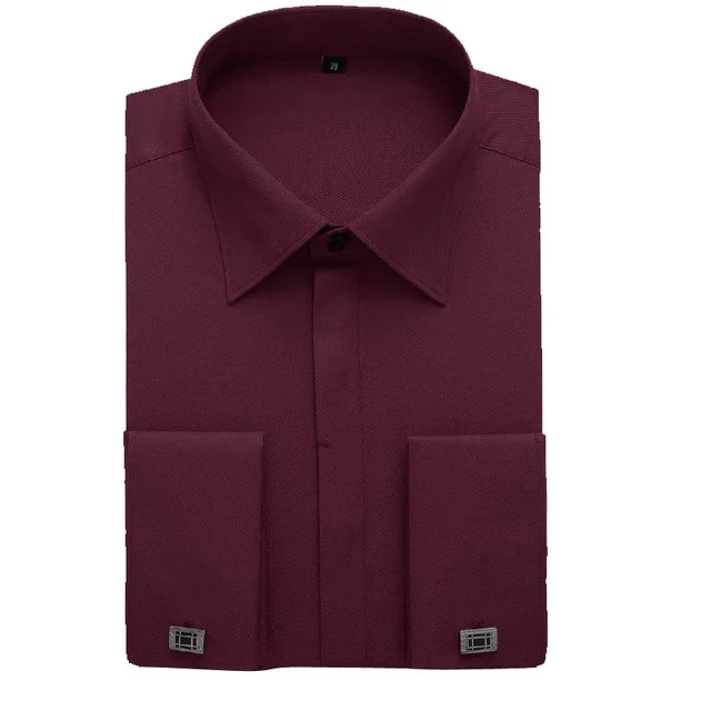 ORINERY,, однотонное свадебное платье Camisa Masculina, с длинным рукавом, французское платье с манжетами, рубашка с запонками, Мужская брендовая одежда - Цвет: CXW12017