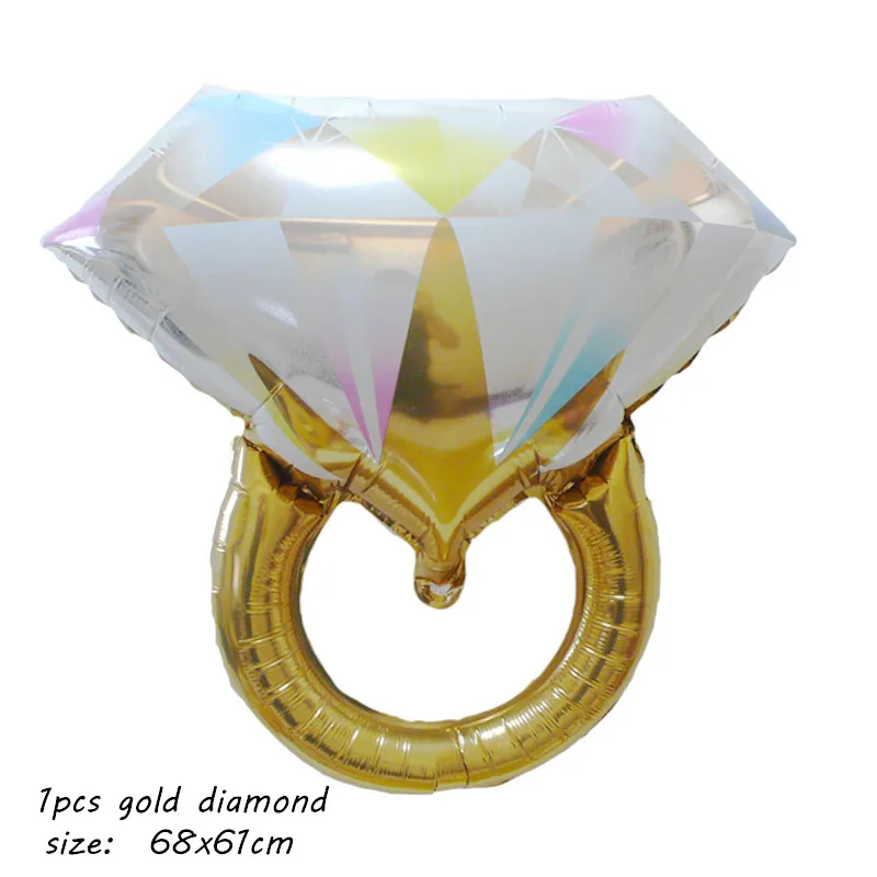 1pcs diamond ring 1 комплект 16 дюймов розовое золото буквы "Bride to be" воздушных шаров в форме сердца воздушные шары из фольги курица декорации на свадьбу, вечеринку принадлежности для вечеринки-девичника - Цвет: 1pcs diamond ring