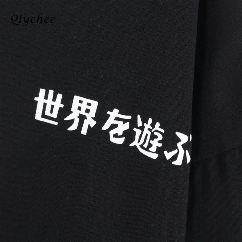 Qlychee уличной моды женские футболка Fuji японский принтом Повседневная Для женщин