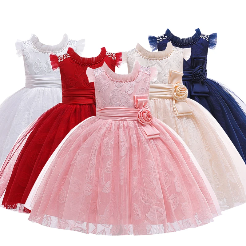 Новые Элегантные Детские платья для девочек платье принцессы свадебное с