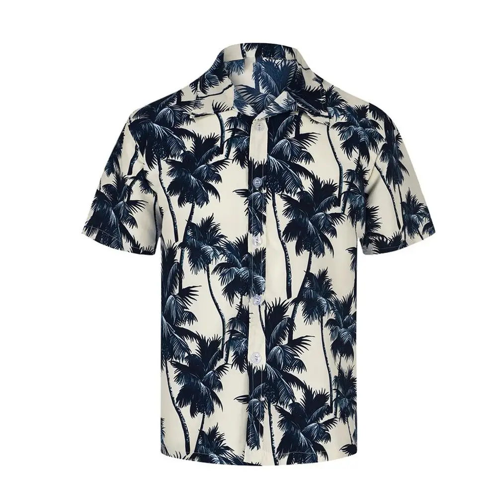 Мужские повседневные рубашки с коротким рукавом и персональным принтом Camisa Lino