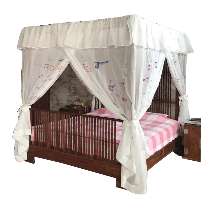 

2019 Limited Elegant Lace Hand Painted Canopy Bed Curtain Valance Bird Design Drapery Home Decoration Roman Curtains Bedding