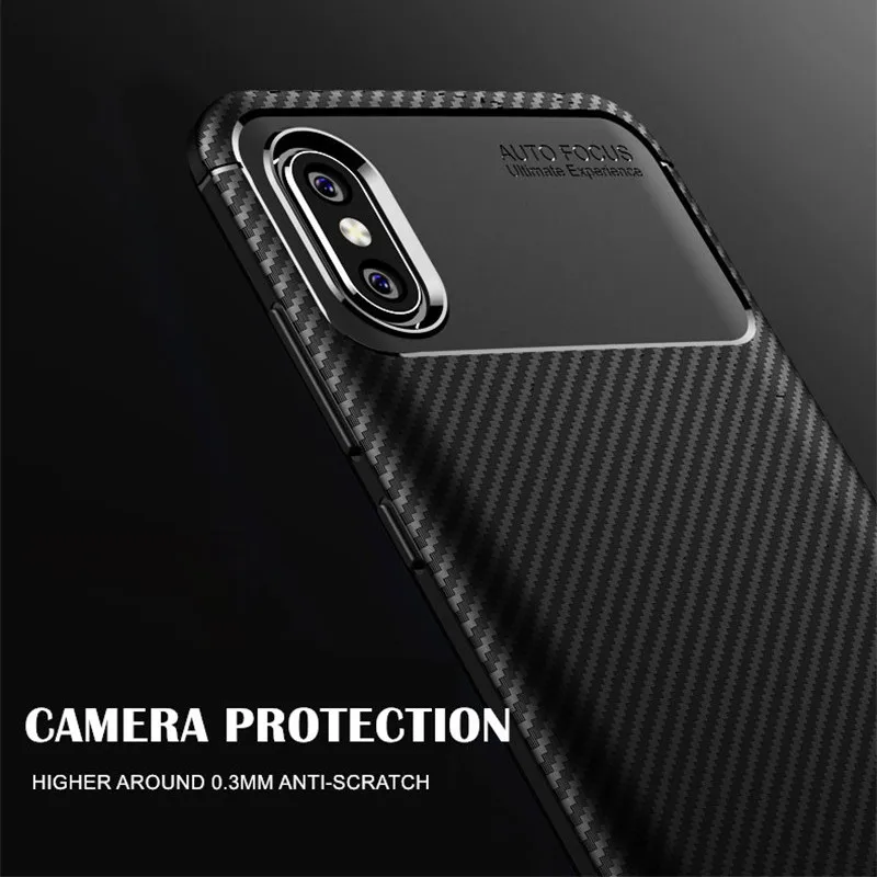 QINUO Матовый телефон случае из углеродного волокна для Xiaomi 6X A2 8SE тонкий мягкий