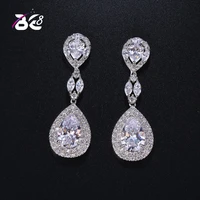 be 8 brand fashion new style water crystal drop earrings tear drop long dangle earrings high quality for women gift e428