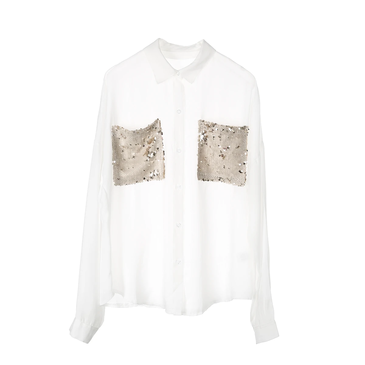 Модная Летняя женская Повседневная шифоновая рубашка с длинным рукавом женские