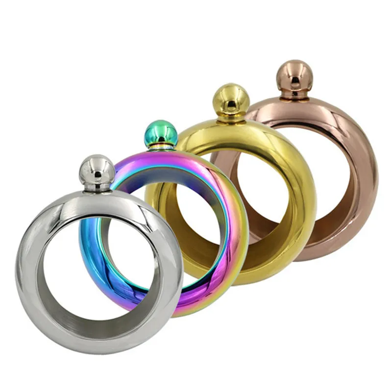 3 5 унций Медь Серебро Золото цветной металлический браслет Хип Колба женский