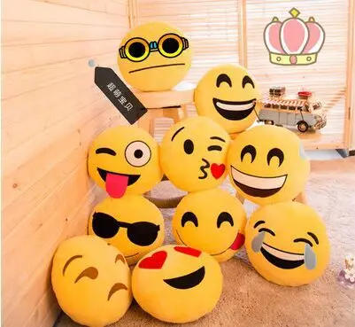 14 стилей мягкие Emoji смайли смайлик желтый круглый подушка фаршированные плюшевые