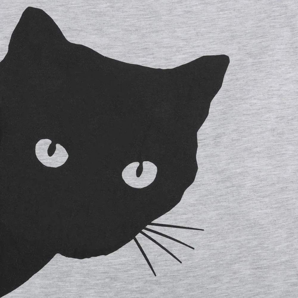 Модные женские туфли с милым котиком из набивной ткани Повседневная Удобная