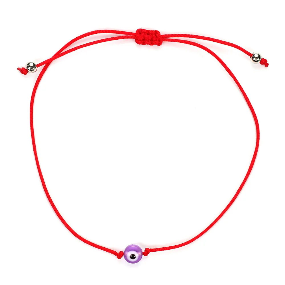 purple Lucky Eye Турецкий Дурной глаз браслеты из бисера для женщин Красочные ручной работы плетеный красный браслет ювелирные изделия EY4990 - Окраска металла: purple