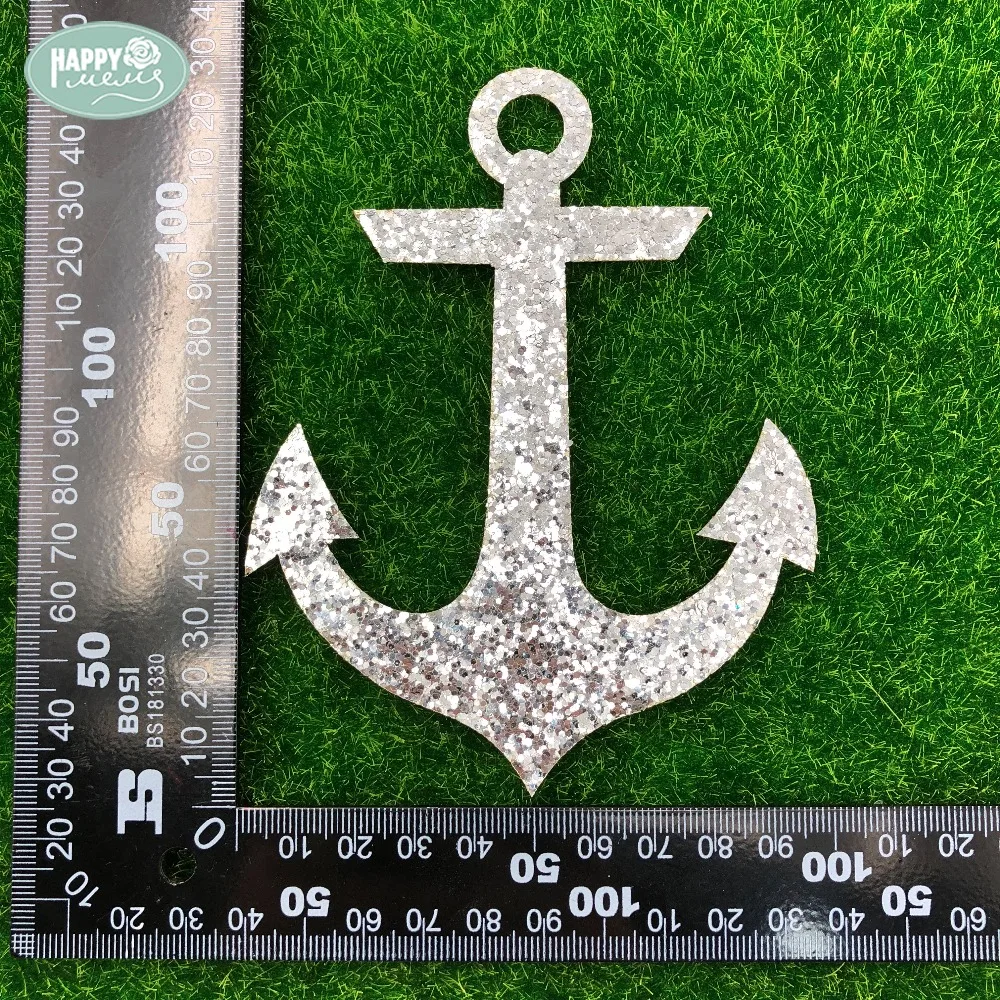 

Happymems Ipcs Anchor Iron On Patches Silver Glitter Iron On Patches For Art Clothes Decoration Iron On Patches