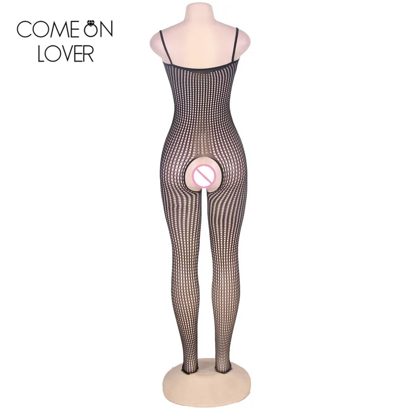 

Comeonlover Excellent quality elastic obodystocking lingerie women crotchless erotic fetishes lingerie black bodystocking HL3016