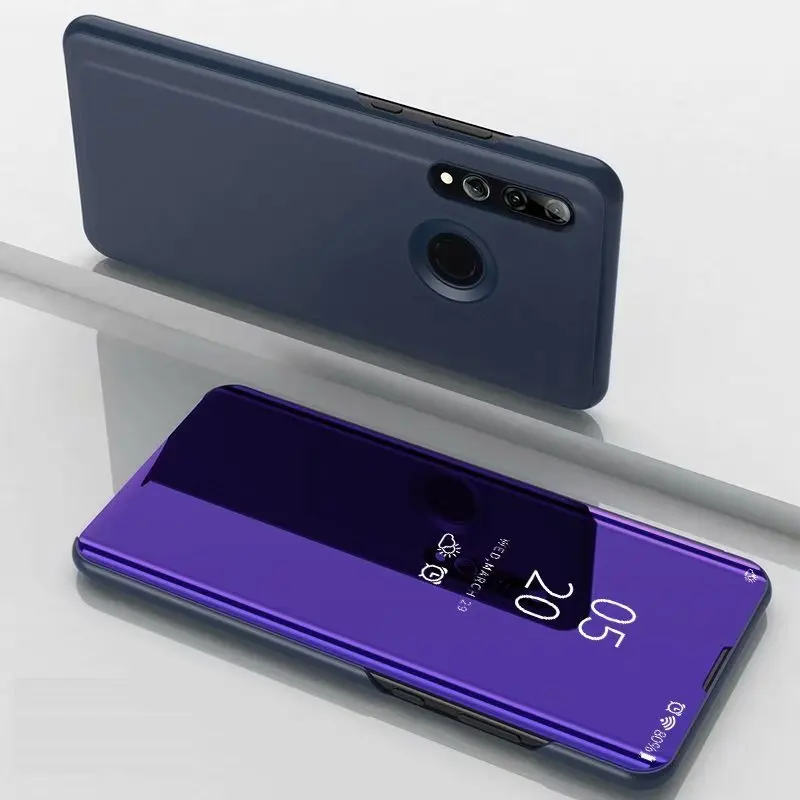 Флип-чехол с зеркалом для huawei Honor 10i чехол модный умный прозрачный флип-чехол кожаный чехол Honor 20i чехол Honor10 i Funda Coque - Цвет: Синий