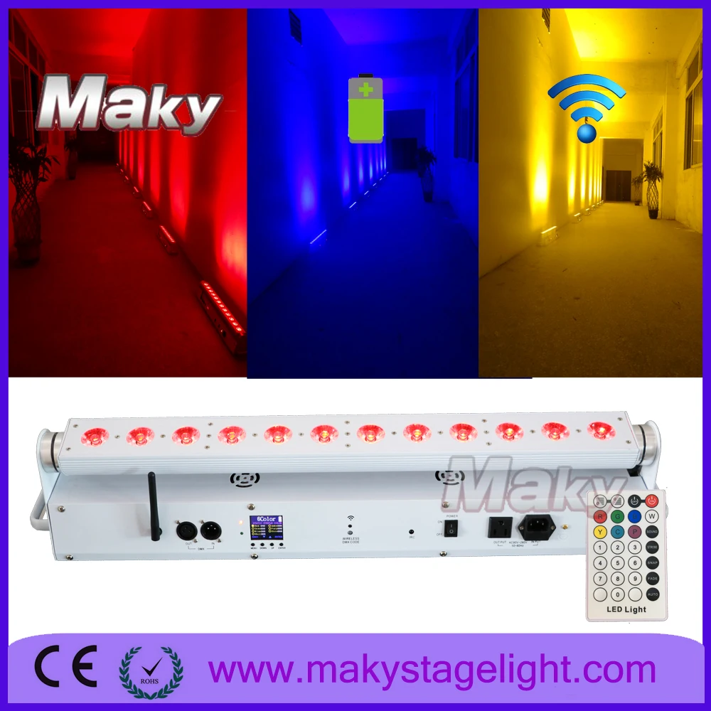 (5 фары с дорога случай) перезаряжаемые Батарея DMX Беспроводной Питание 12*18 Вт 6 в 1