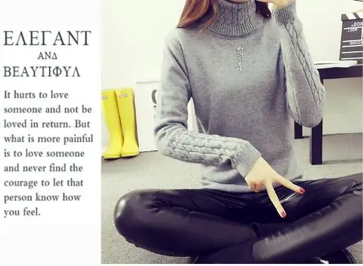 Women Thick Sweater 2018 Autumn New Turtleneck Warm Pullover Female Outwear Slim Fit Long Sleeve FR1108 | Женская одежда