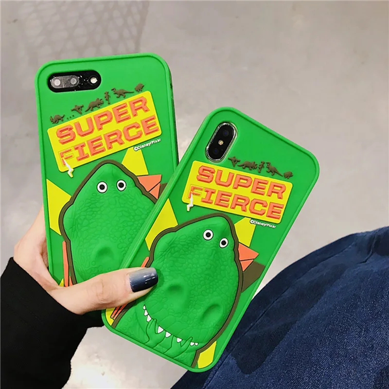 Зеленые динозавры для iPhone Xs XR Max Чехол мобильного телефона iPhone6s 7 8 плюс Adorkable