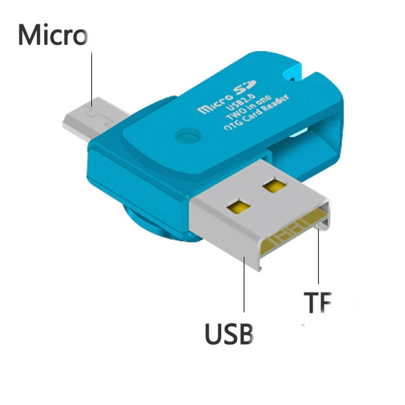 Цветной мини адаптер Micro SD USB 2 0 OTG умный конвертер для ноутбука телефона планшета