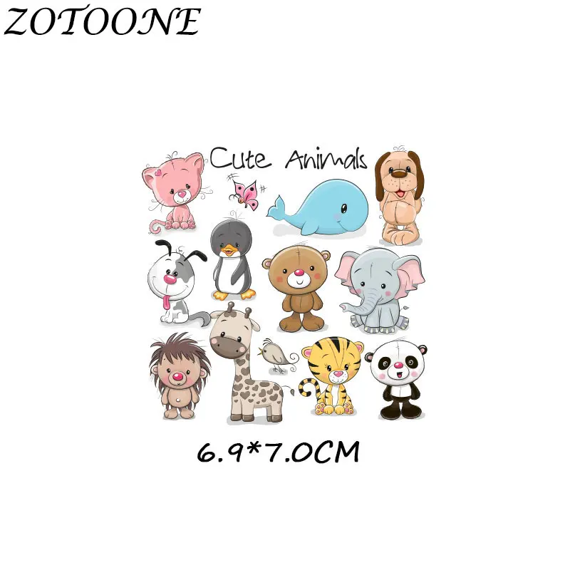 ZOTOONE милые животные, комбинация, единорог, железные нашивки для одежды, термо-Стикеры для одежды, аппликация в виде сердца, детская одежда - Цвет: 1033