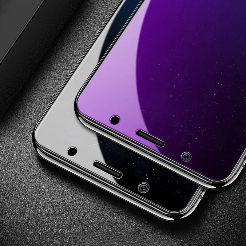 EXUNTON Vivo V9 Anti-blue Purple Light 2.5D Tempered Glass for X21 X20 Plus X9 X9S Protective Screen Protector Film | Мобильные