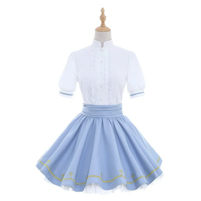 Tomoyo Daidouji Sakura Cardcaptor Сакура косплей Tomoyo Sakura Косплей Костюм Волшебная Звезда косплей летнее платье