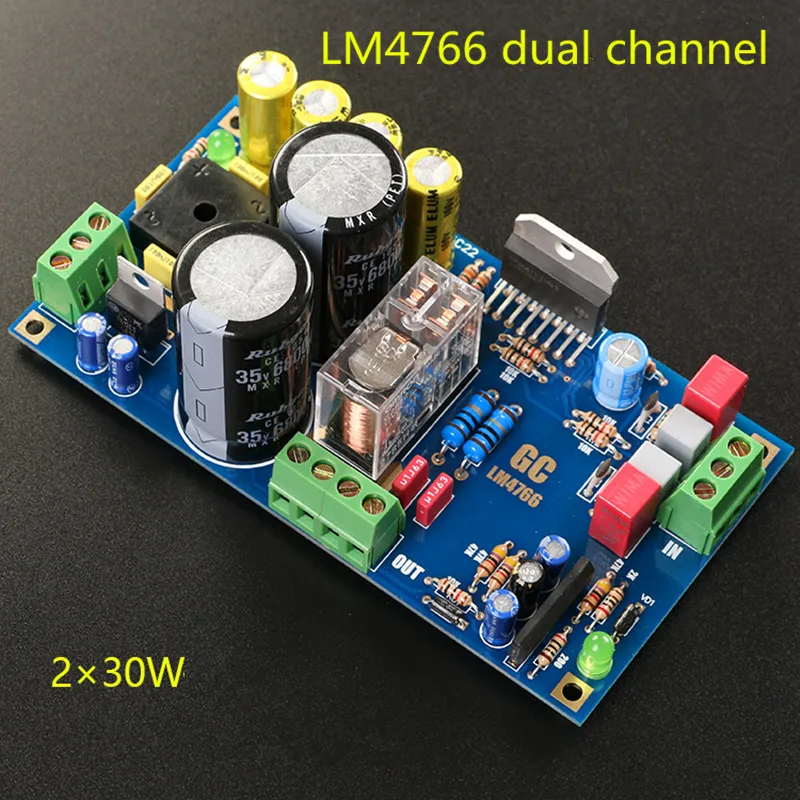 GC Версия 30 Вт LM4766 двухканальный усилитель мощности платы Hi Fi|Усилители мощности| |