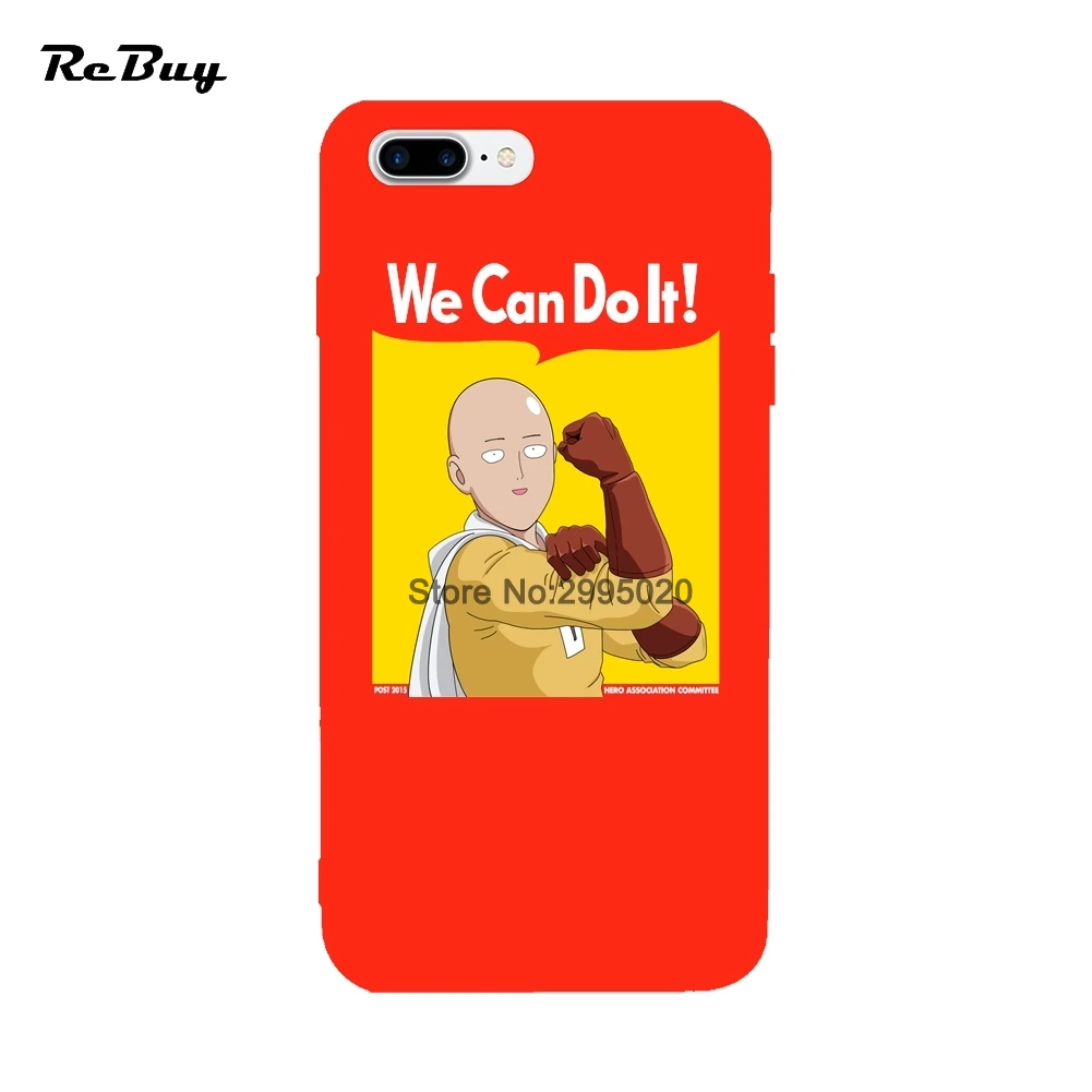 One Punch Man Can Do It Soft TPU Colorful Covers Case For iPhone 6 6S 7 8 Plus X 4.7/5.5 Inch |