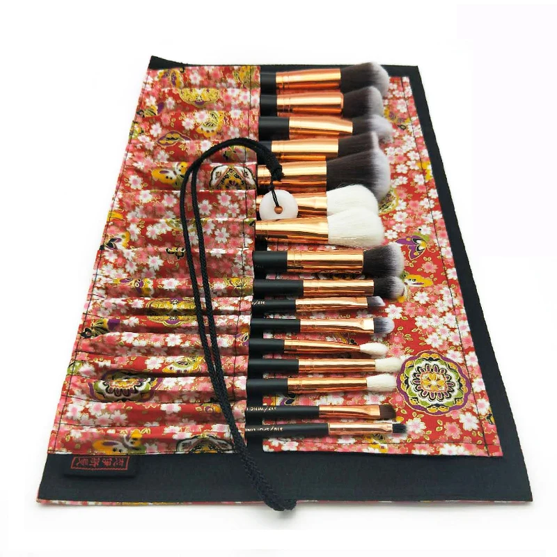 Профессиональный Красота щетку мешок мода большой Ёмкость Make up Brush тканевый