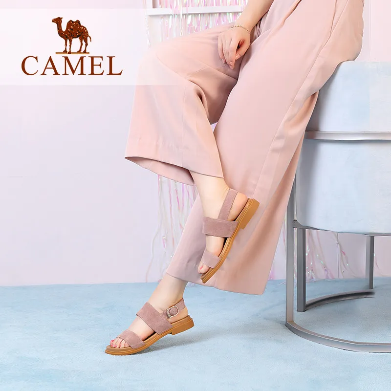 CAMEL/Женские повседневные сандалии женская обувь из коровьей замши матовая кожа