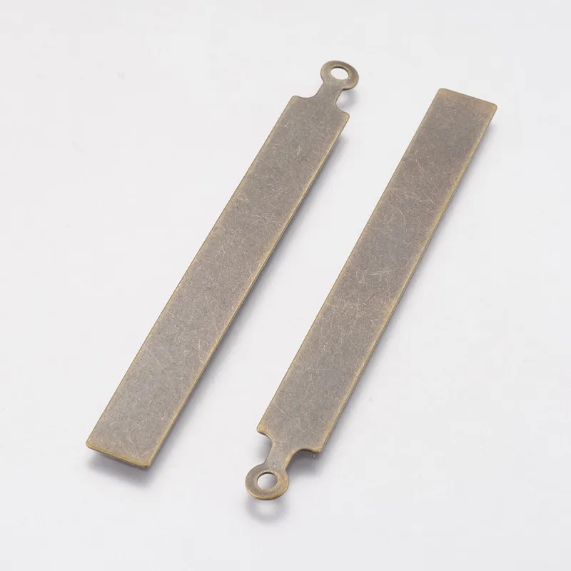 67x7x0.3mm 10 шт. металлические прямоугольные метки, латунные пустые штамповочные бирки подвески, античная бронза красная медь F70 - Окраска металла: 67x7x0.3mm