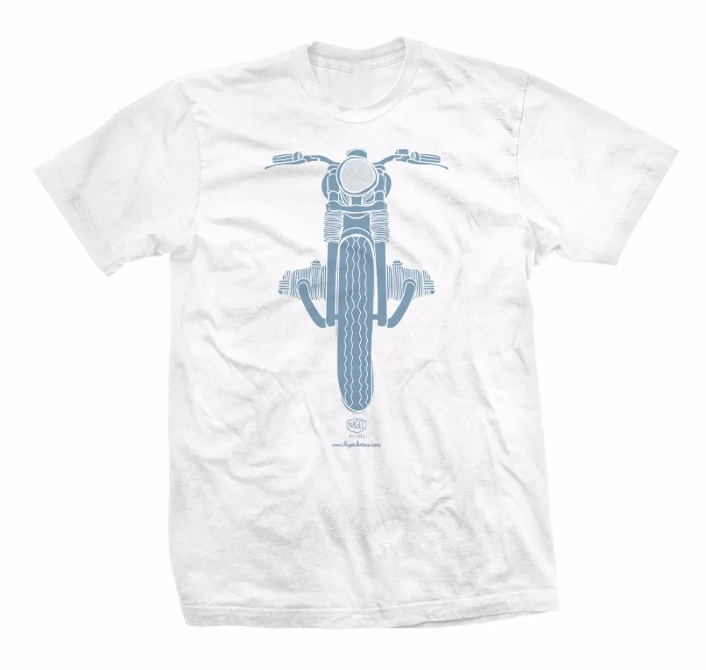 Brand T-Shirt Men 2018 Fashion Mans Unique Cotton Short Sleeves O-Neck T Shirt Cafe Racer Motorrad Print Summer | Мужская одежда