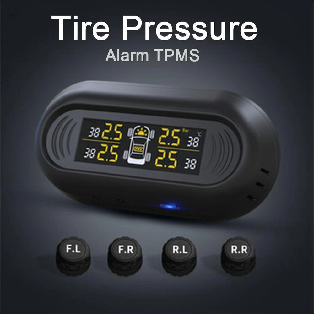 Солнечная энергия авто TPMS давление в шинах LCD монитор Беспроводная система + 4