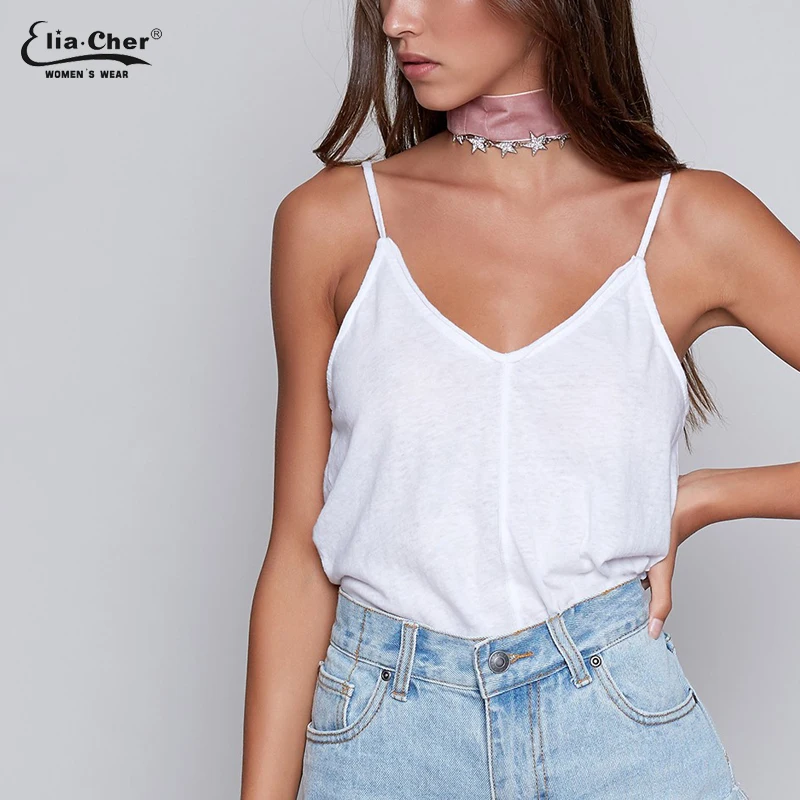 Summer Women Wrap Top Plus Eliacher Brand Size Casual Female Clothing Chic Elegant White Cotton camis Tops vestidos 8586 | Женская