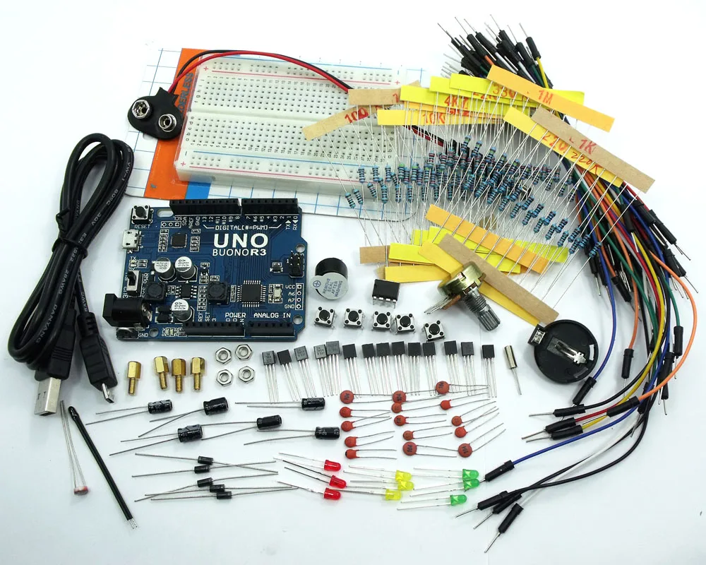 ASK 02 электронный стартовый набор UNO R3 для arduino резисторы конденсатор