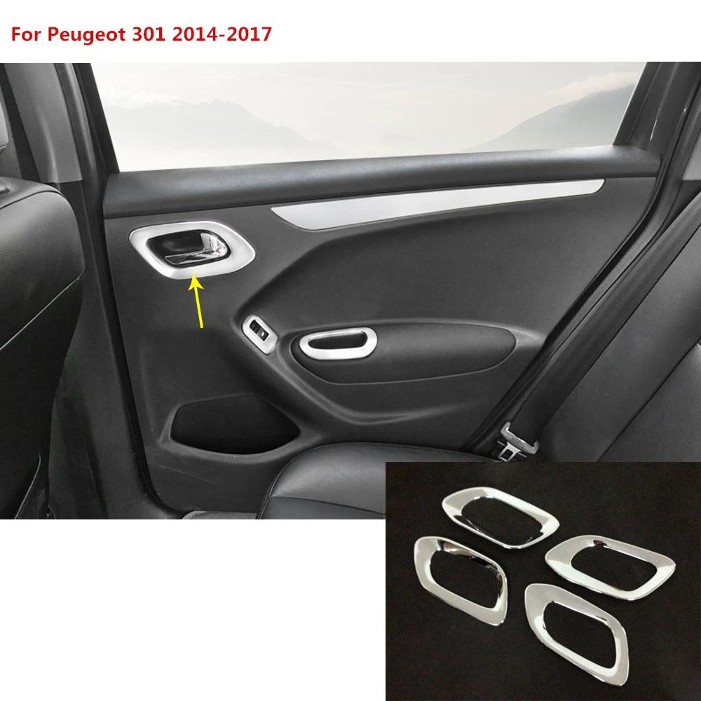 Для Peugeot 301 2014 2015 2016 2017 чехол для кузова автомобиля отделка ручки ABS Хромированная