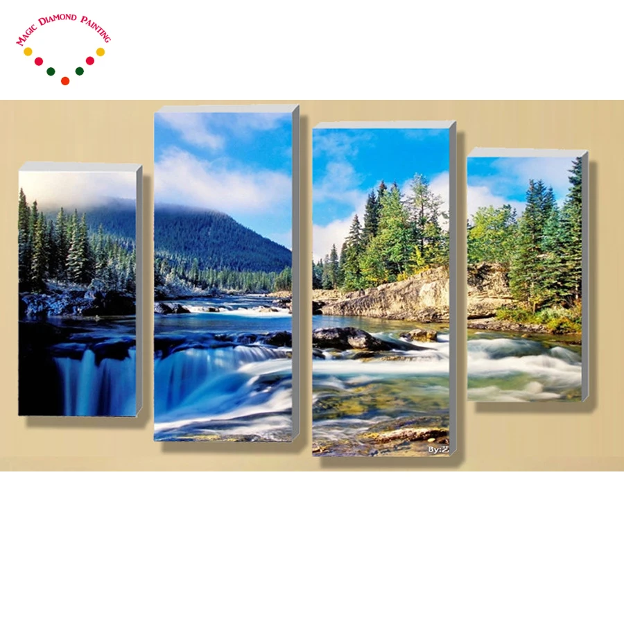 

5d Diy diamond painting waterfall mountain cross stitch crystal diamond Christmas decorative diamond embroidery Multigang