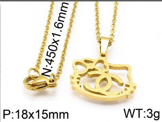 304 нержавеющая сталь золото ювелирные изделия necklace Sand лицо кулон оптовая