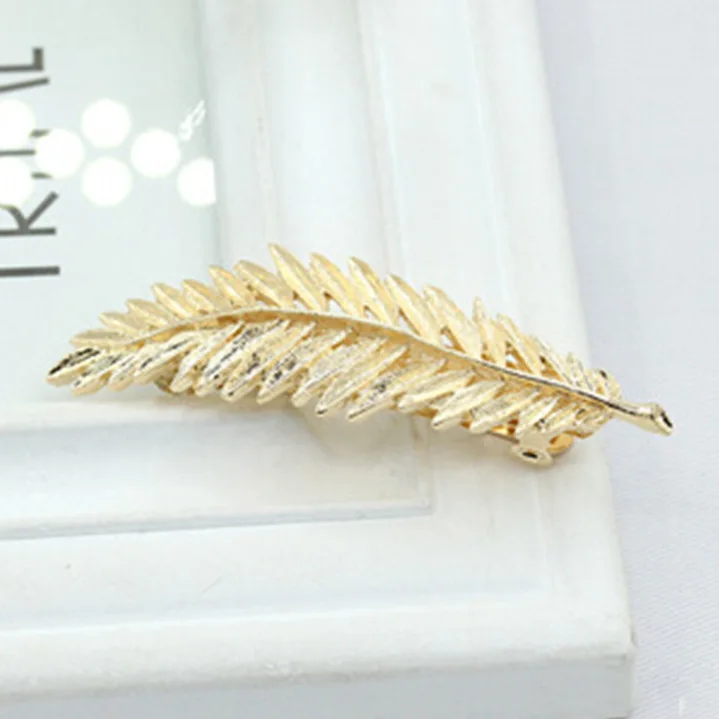 Винтаж перо лист Женская заколки для волос модные сумки через плечо Стиль Листья