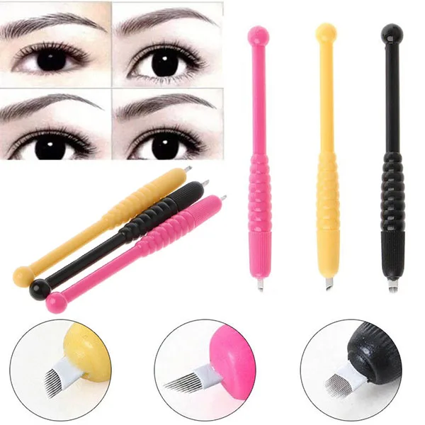 Одноразовые микро карандаш для бровей Иглы Перманентный макияж тату машина