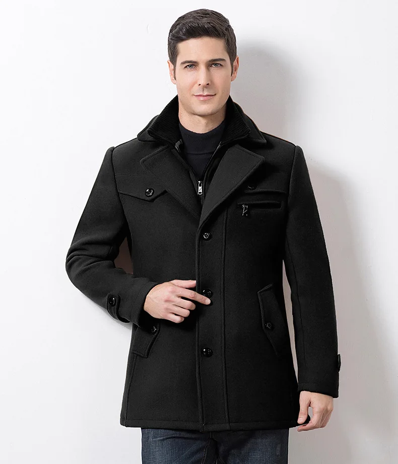 Тренч мужской зимний толстый ветровка длинное шерстяное пальто Casaco Masculino Palto Casaco Jaket мужской s 5XL шерстяной Тренч Куртки