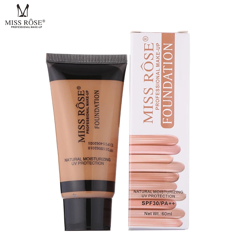 

2019 Miss Rose moisturizing liquid foundation for black skin waterproof long lasting natural base concealer foundation MS153