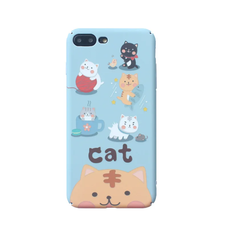 Kawaii Cat Чехол для телефона iphone 6 6s плюс Чехлы милый мультфильм много кошек Жесткий X