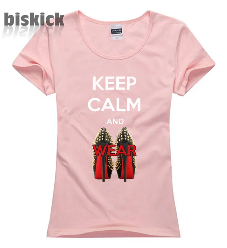Новая модная футболка женский для девочек Женский пояс Тонкий keep calm и одежда лето