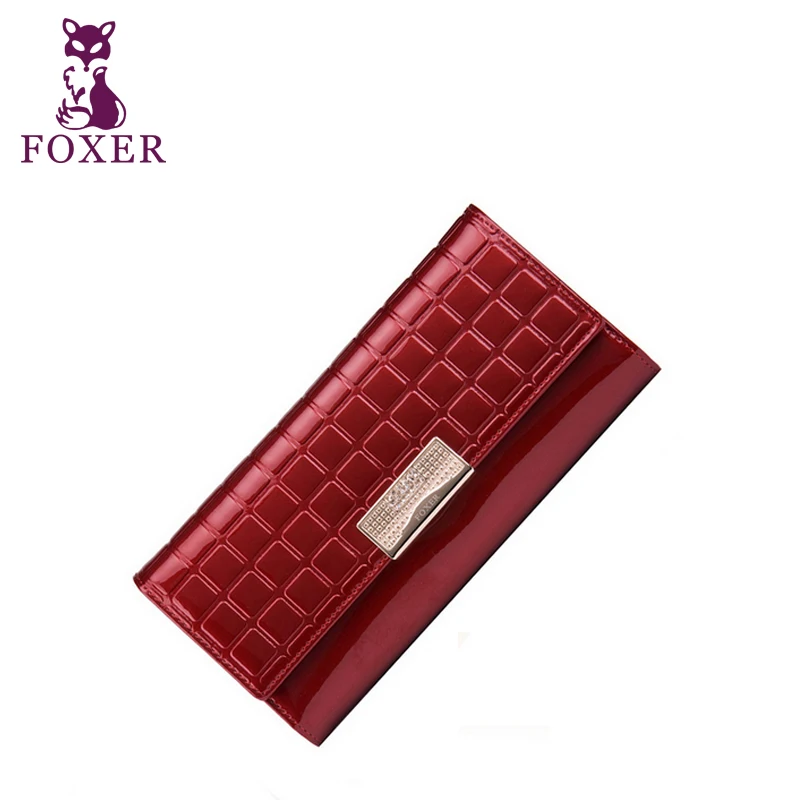 FOXER новые 2017 Роскошные женщины кошельки коровьей женский длинный дизайн бумажник