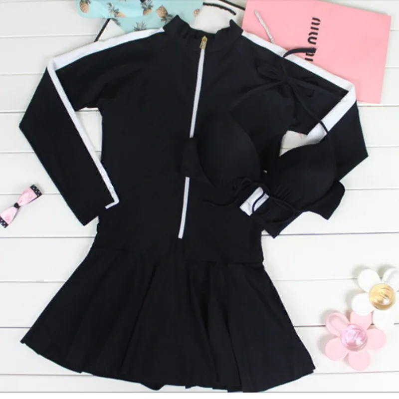 2020 женский новый цельный купальник с юбкой высокой талией подкладкой Горячие