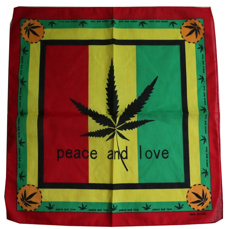 I FOXMOTHER Hip Hop Punk Cotton Reggae Jamaica Green Weed Leaf Bandana Headwear For Mens - Цвет: I
