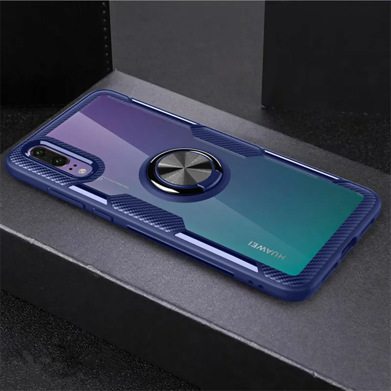 Для huawei P20 P30 Pro mate 20 Lite Honor 7X 8X V20 Play Nova 4 магнитный автомобильный кольцевой противоударный прозрачный чехол