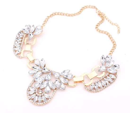 Новые прибытия роскошный дизайн кристалл ретро цепи колье себе ожерелье мода