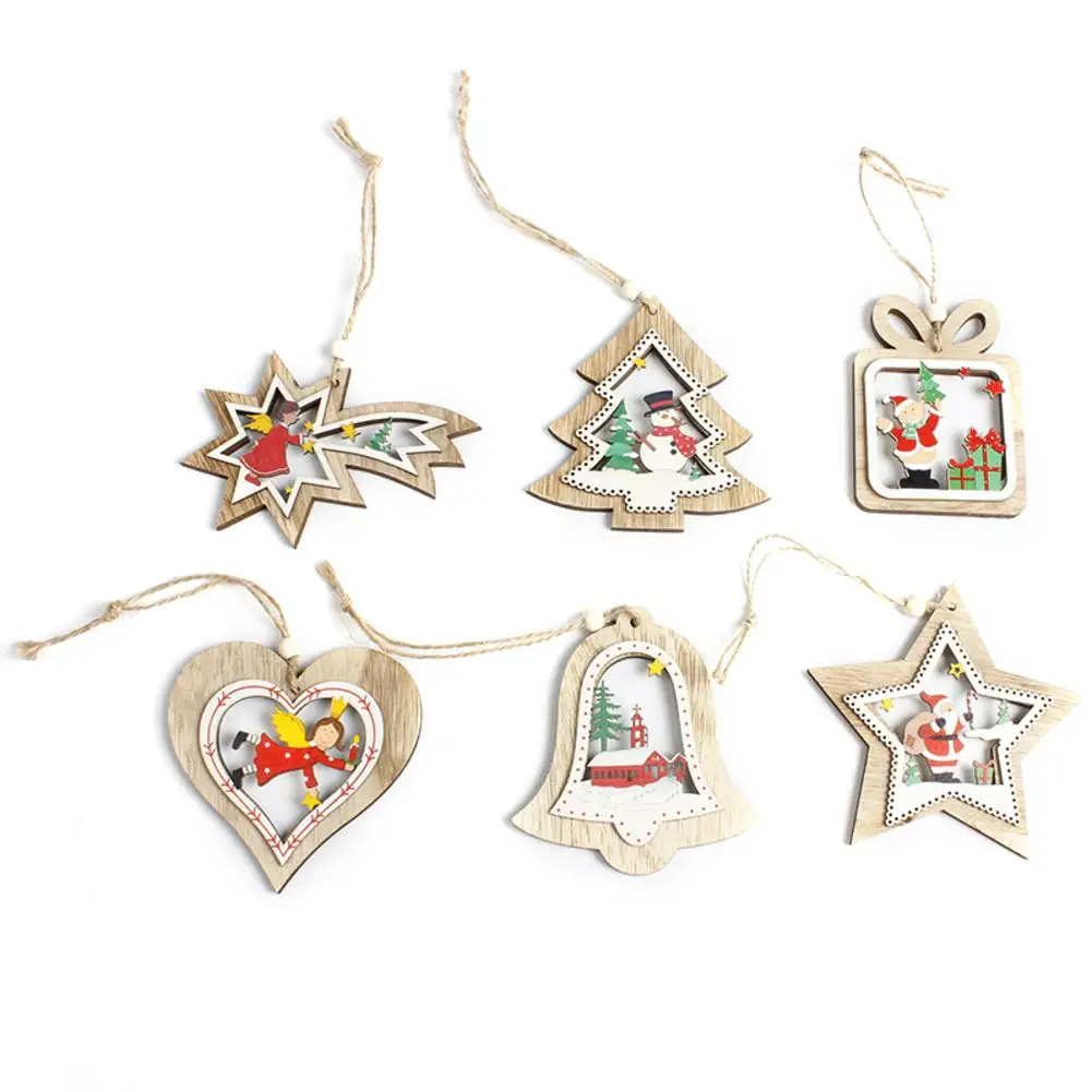Рождественский деревянный подвесной Декор Рождественская елка орнамент день