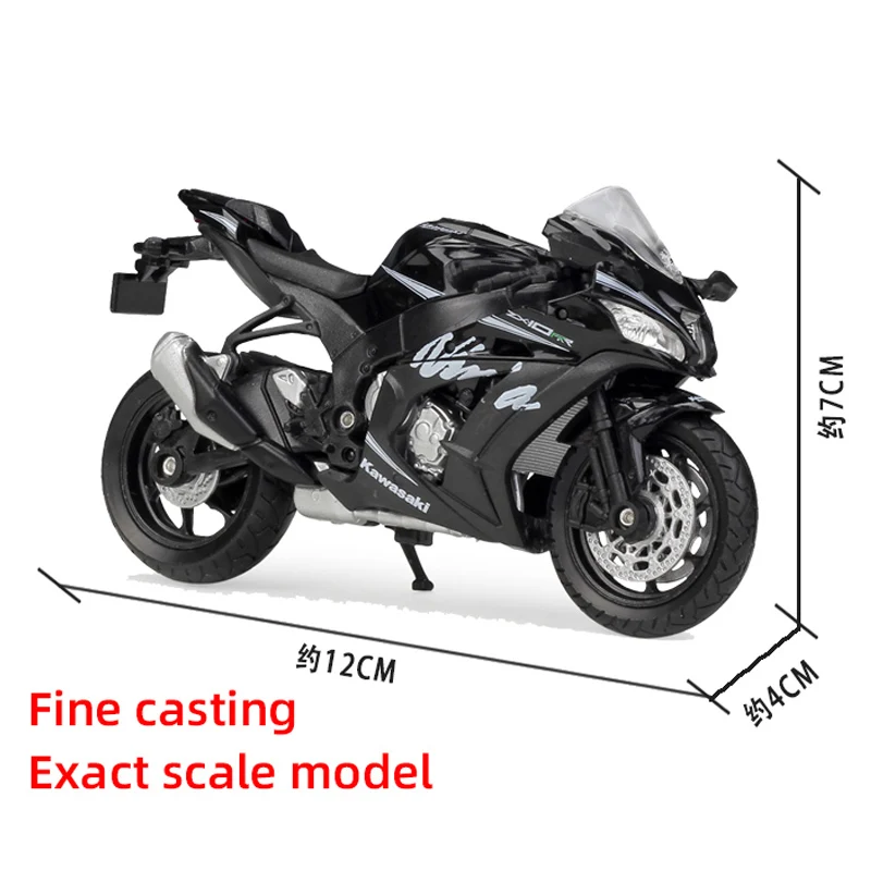 Welly 1:18 Kawwasaki Ninja ZX10R Литая модель мотоцикла Рабочая короткопоглотитель игрушка для детей подарки коллекция игрушек