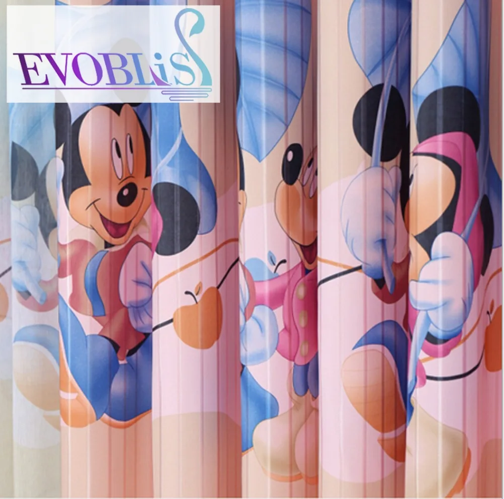 Микки мультфильм розовый детская гостиной шторы для спальня занавес затемнение