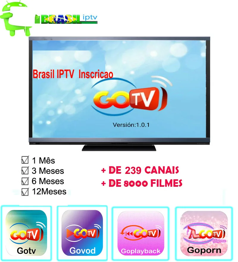 Один год Бразильский Португальский IPTV подписка включает в себя с бразильским VOD+ воспроизведение+ LIVE для android box/mobile/pc